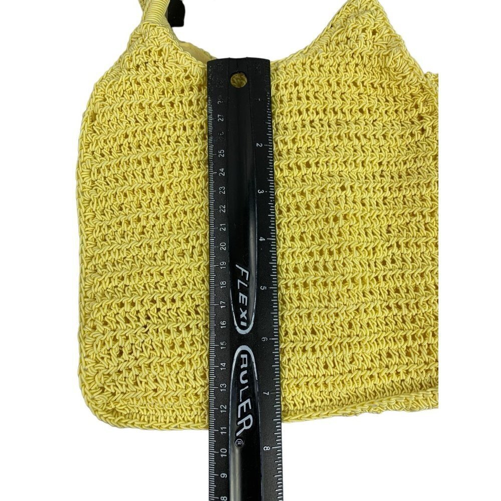 Women's Yellow Knitted Hand Bag - Picture 4 of 5